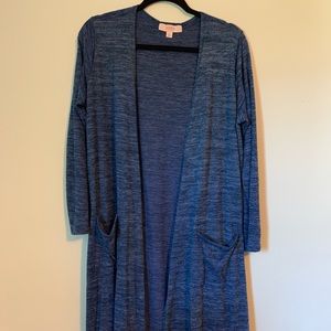 Lularoe Sarah Maxi Sweater Duster Cardigan blue
